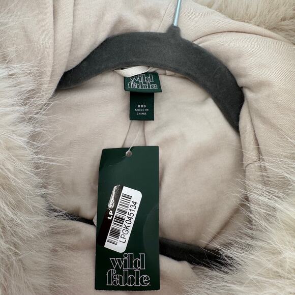 Wild Fable Cream Womens Cropped Hooded Teddy Faux Fur Oversized Jacket Size XXS - Picture 7 of 10